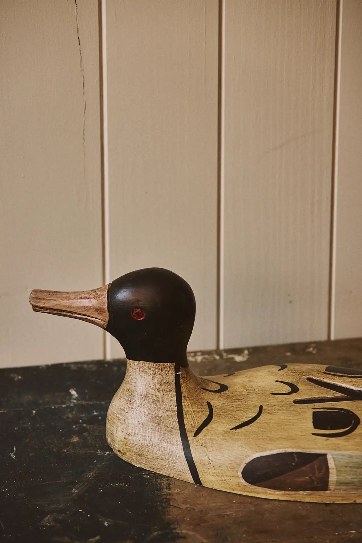 Canard en bois polychrome