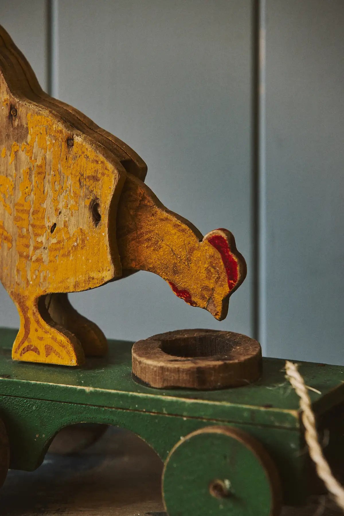 Poule - jouet à tirer en bois