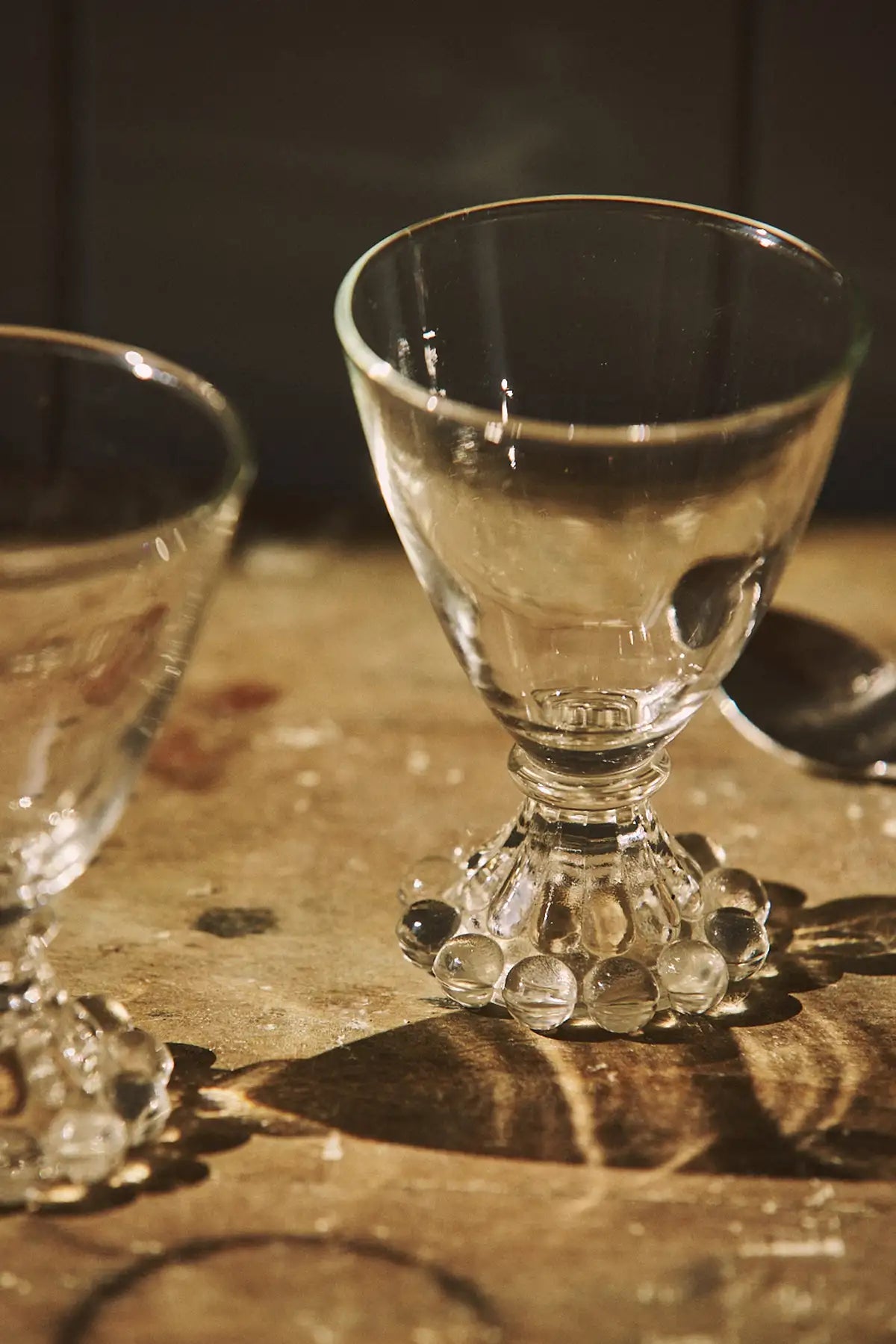 Paire de coupelles en verre