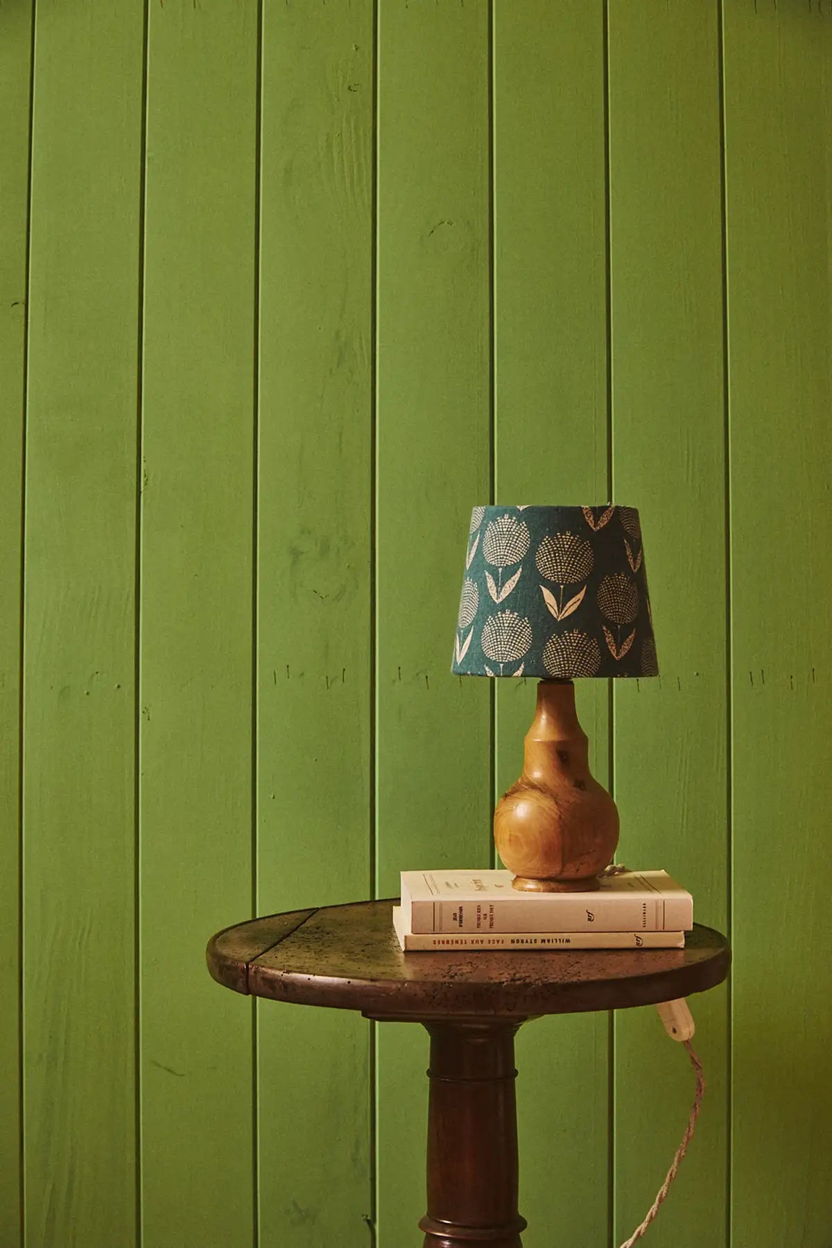 Lampe en bois et tissu japonais