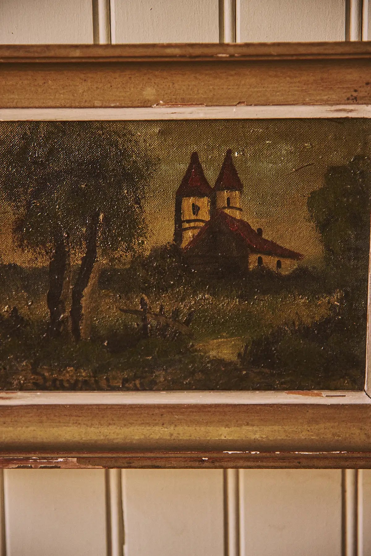 Peinture scène rurale
