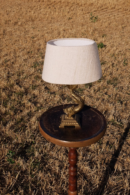 Lampe Dauphin en métal doré