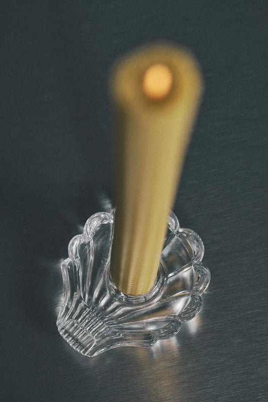 Bougeoir coquillage en verre