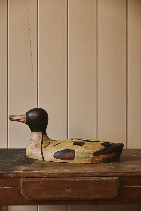 Canard en bois polychrome