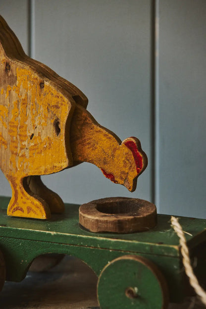 Poule - jouet à tirer en bois