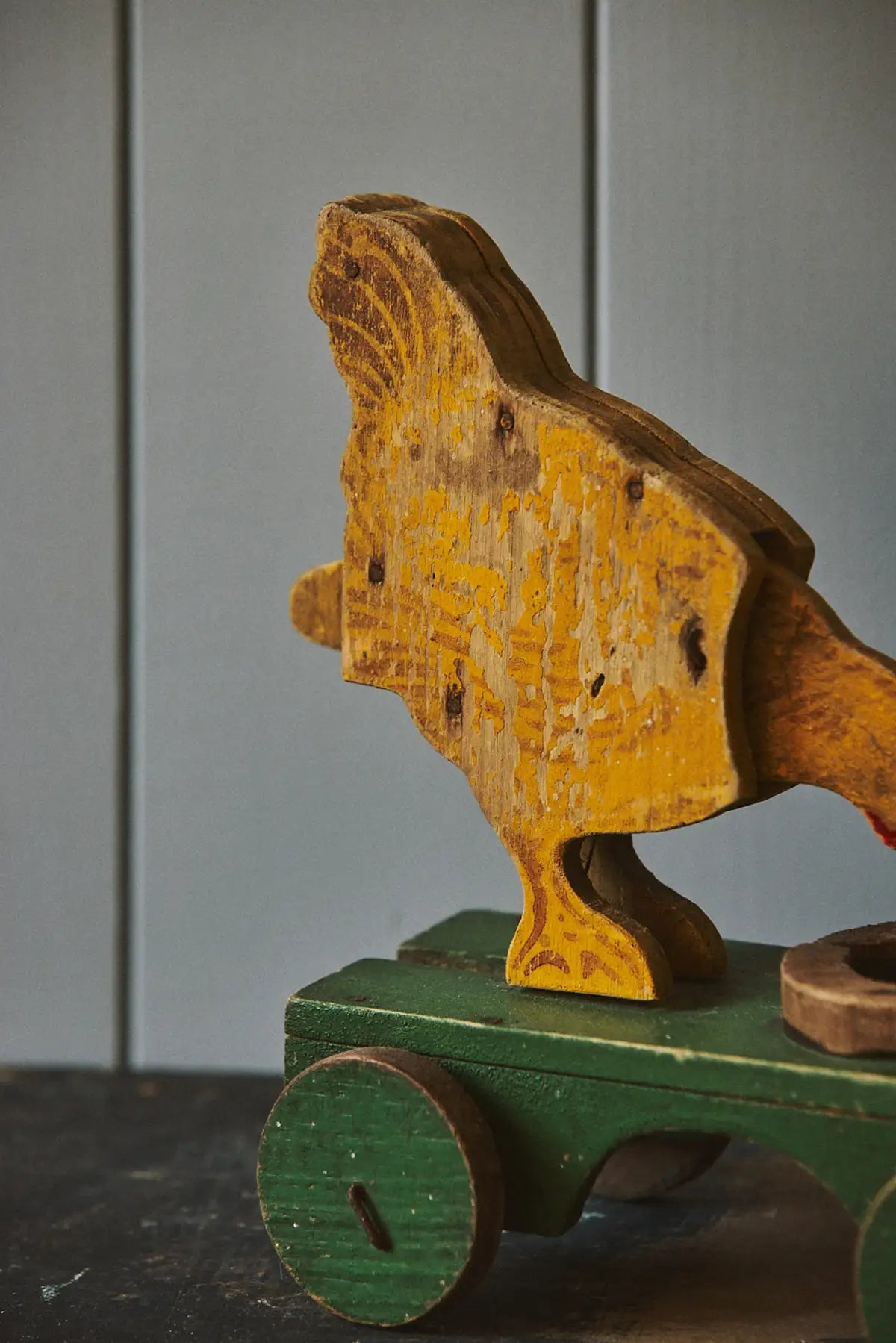Poule - jouet à tirer en bois