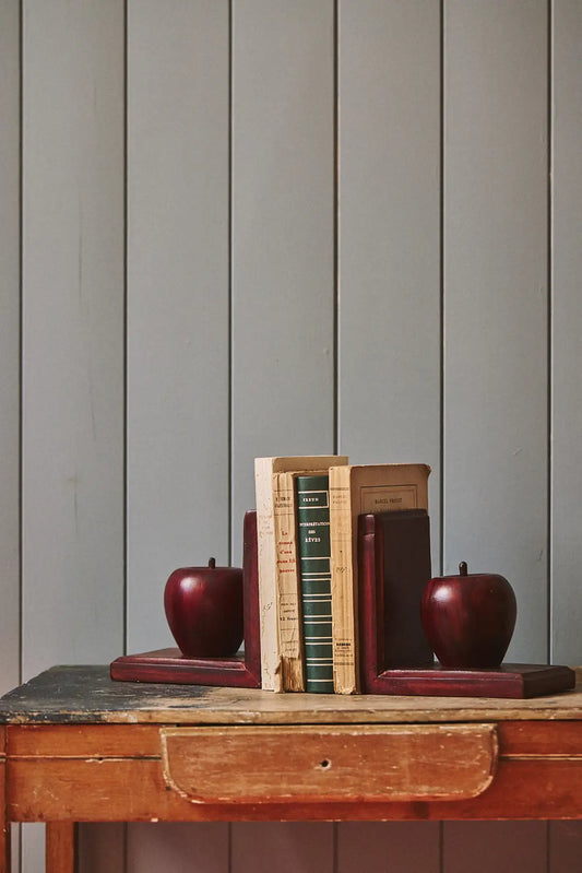 Paire de serre-livres pommes
