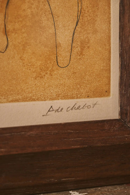 Cadre lithographie chevaux