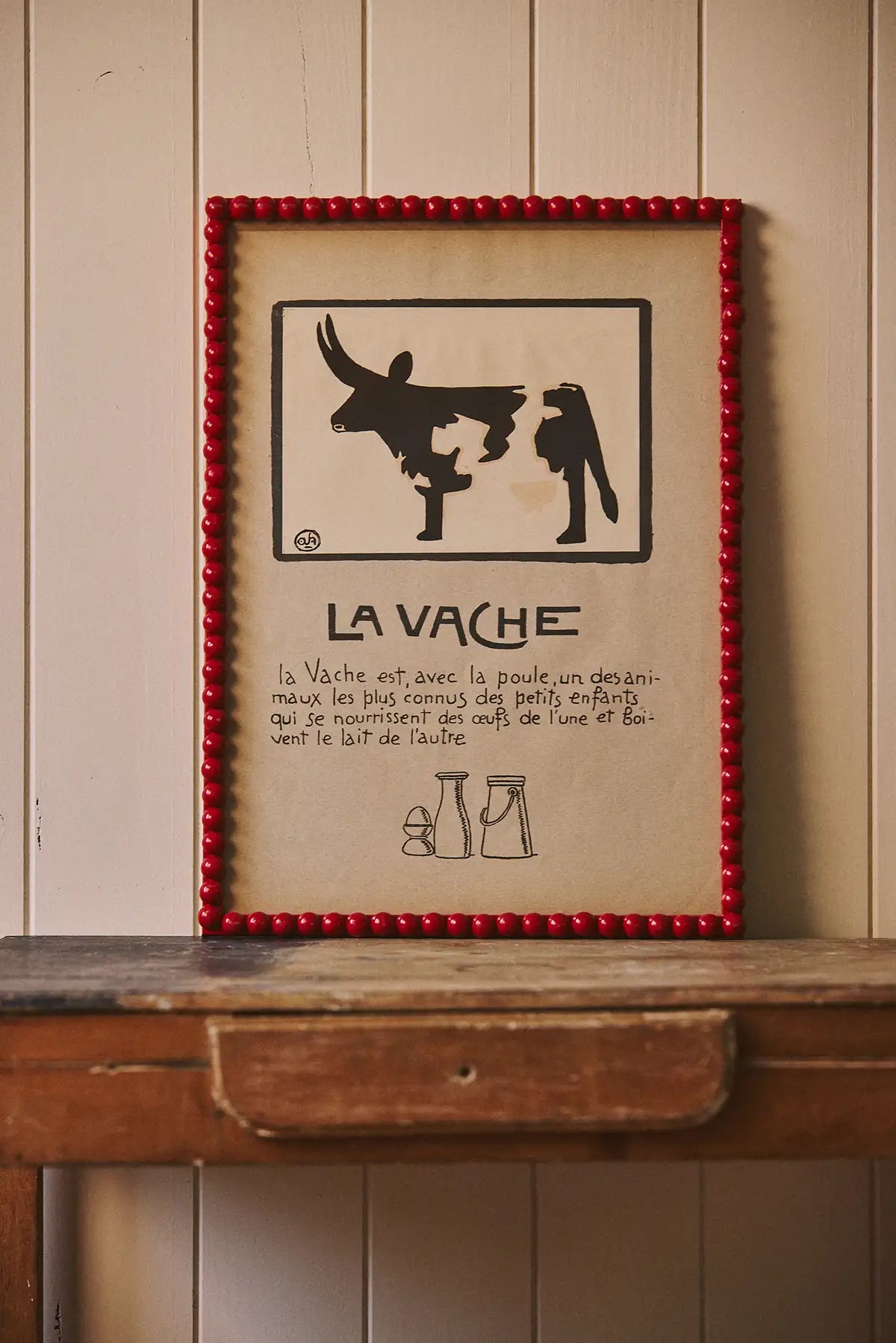 La Vache - illustration encadrée d'André Hellé