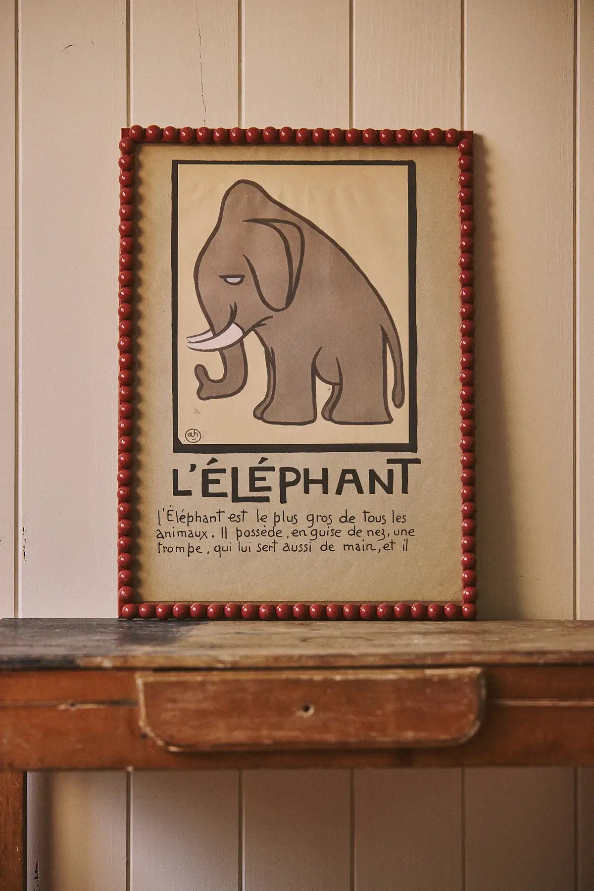 L'Eléphant - illustration encadrée d'André Hellé