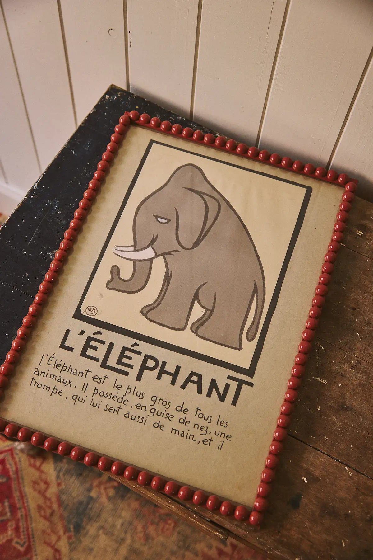 L'Eléphant - illustration encadrée d'André Hellé