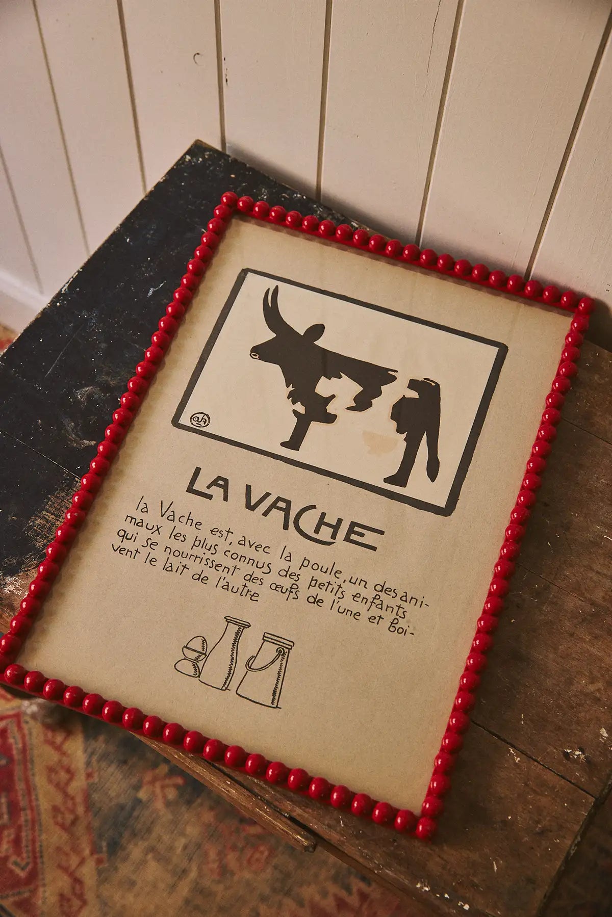 La Vache - illustration encadrée d'André Hellé