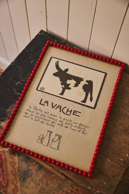 La Vache - illustration encadrée d'André Hellé