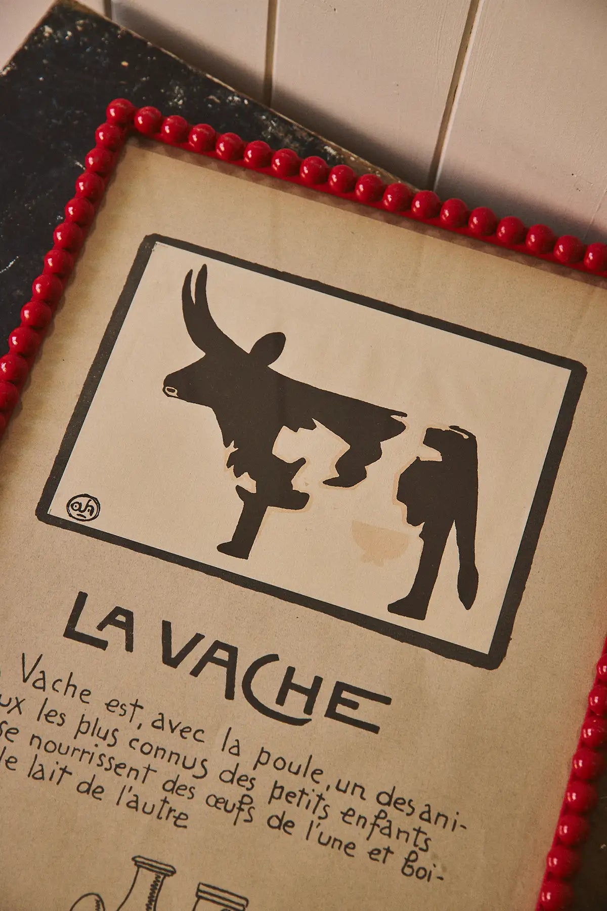 La Vache - illustration encadrée d'André Hellé