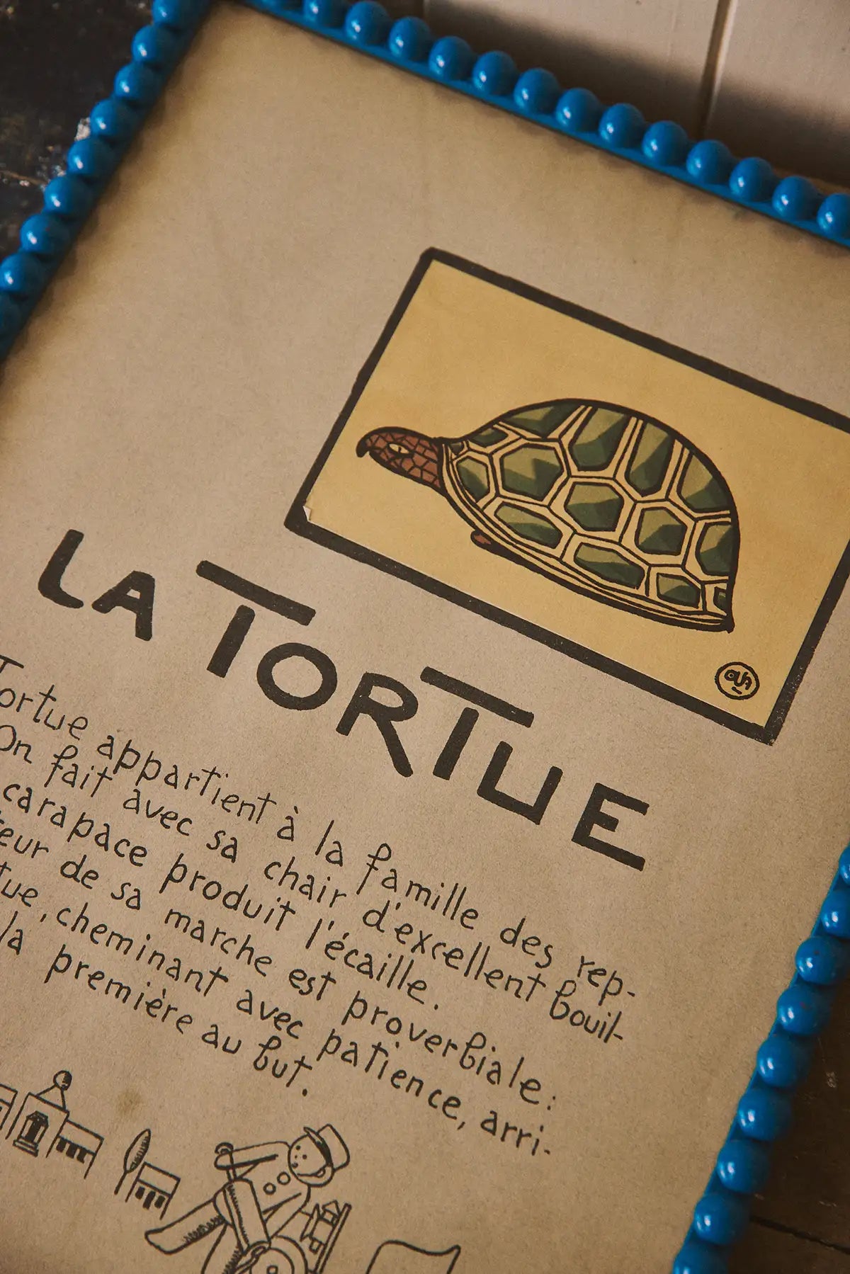 La Tortue - illustration encadrée d'André Hellé