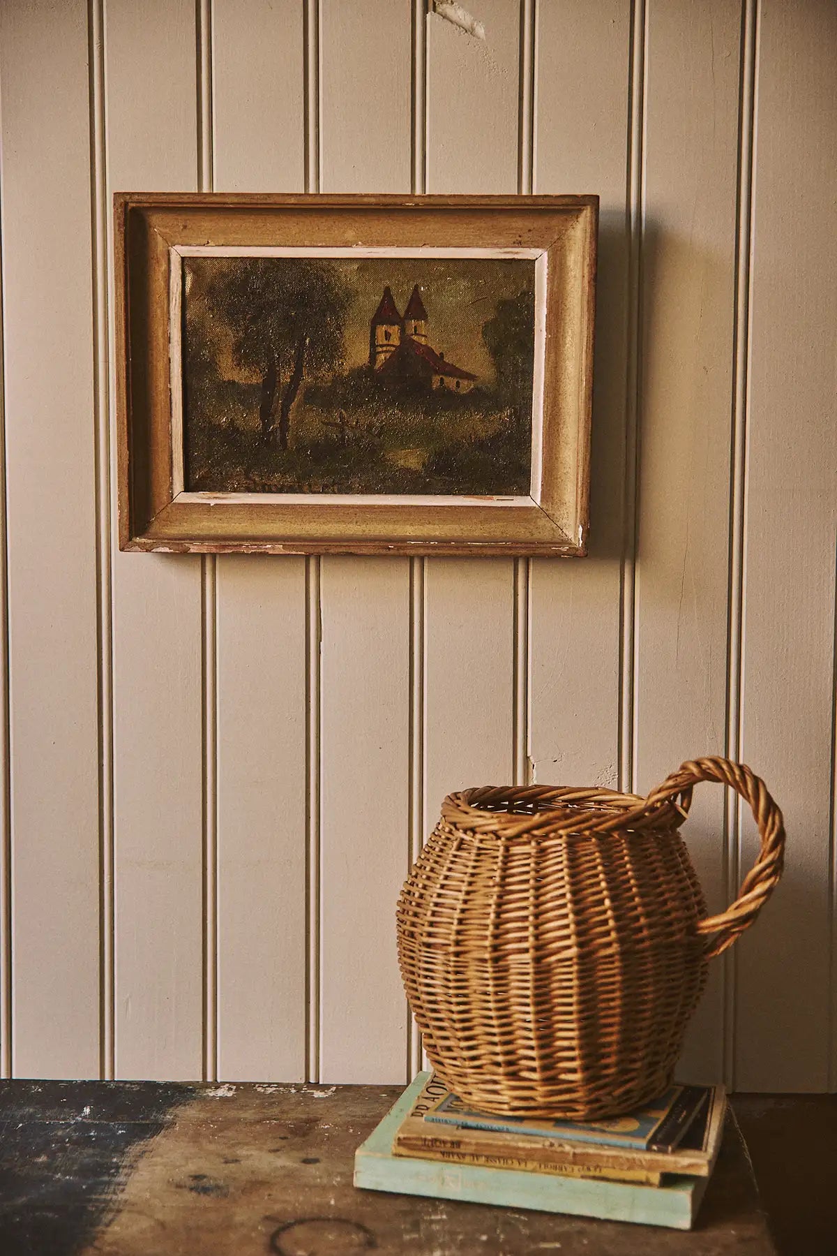 Peinture scène rurale