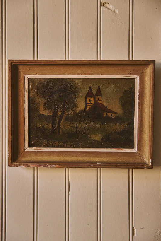 Peinture scène rurale
