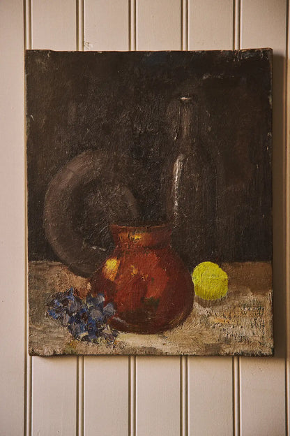 Peinture nature morte au citron