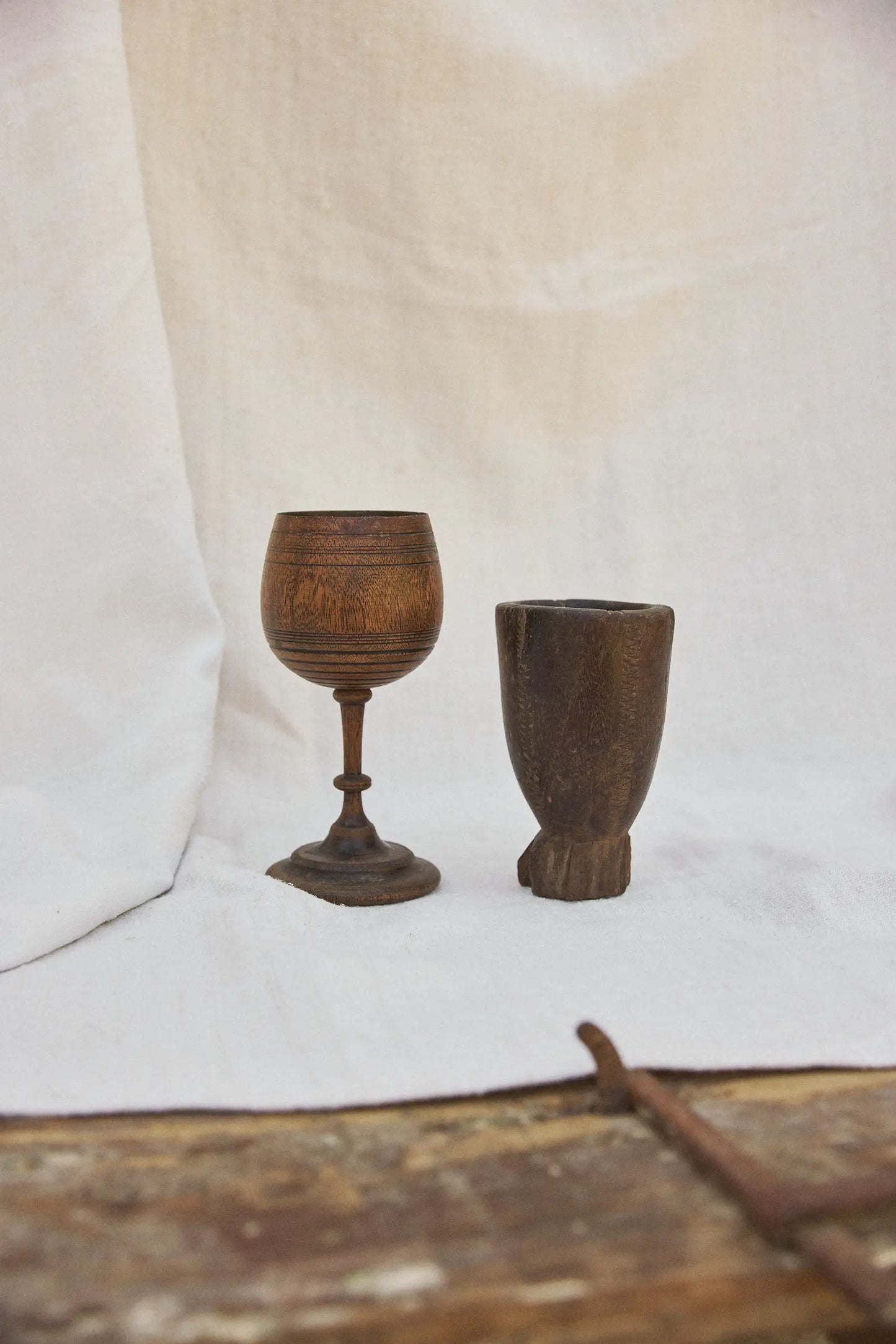 Calices en bois art populaire