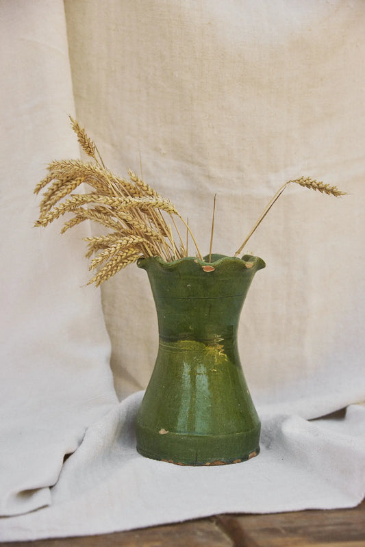 Grand vase émaillé vert
