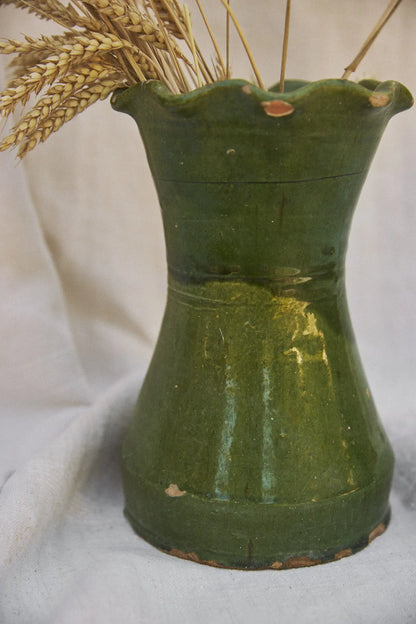 Grand vase émaillé vert