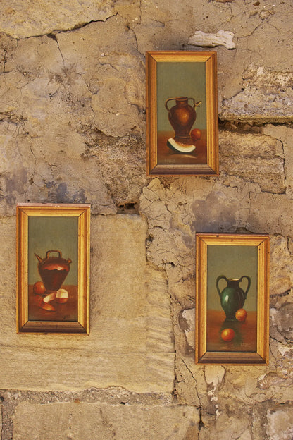 Triptyque natures mortes encadrées