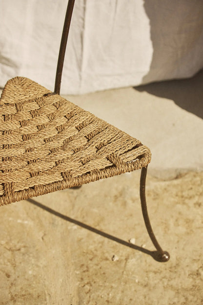 Chaise en corde et fer forgé