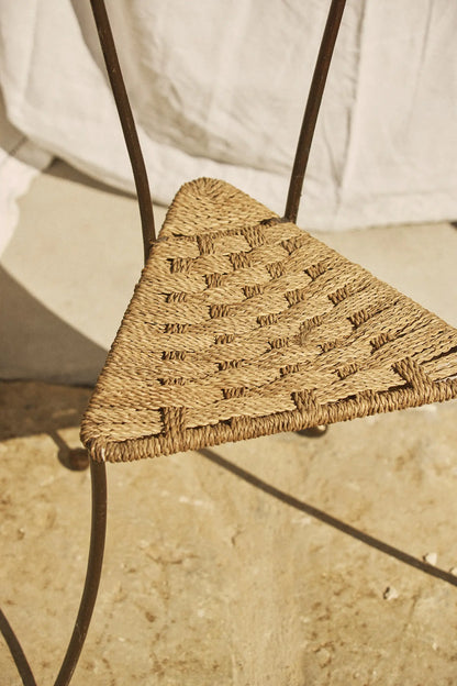 Chaise en corde et fer forgé