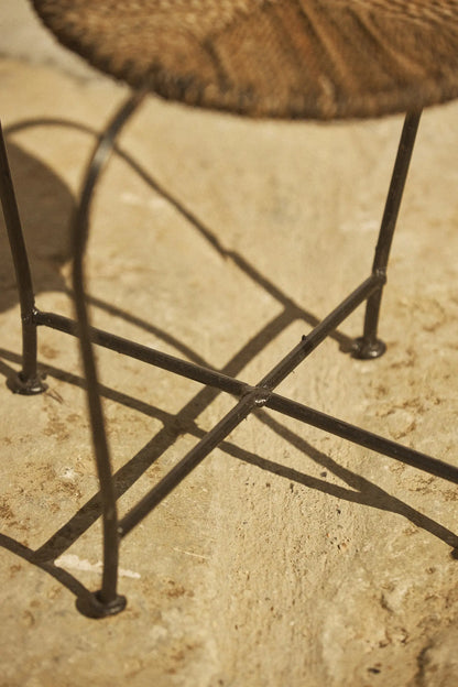 Chaise enfant en corde et fer forgé