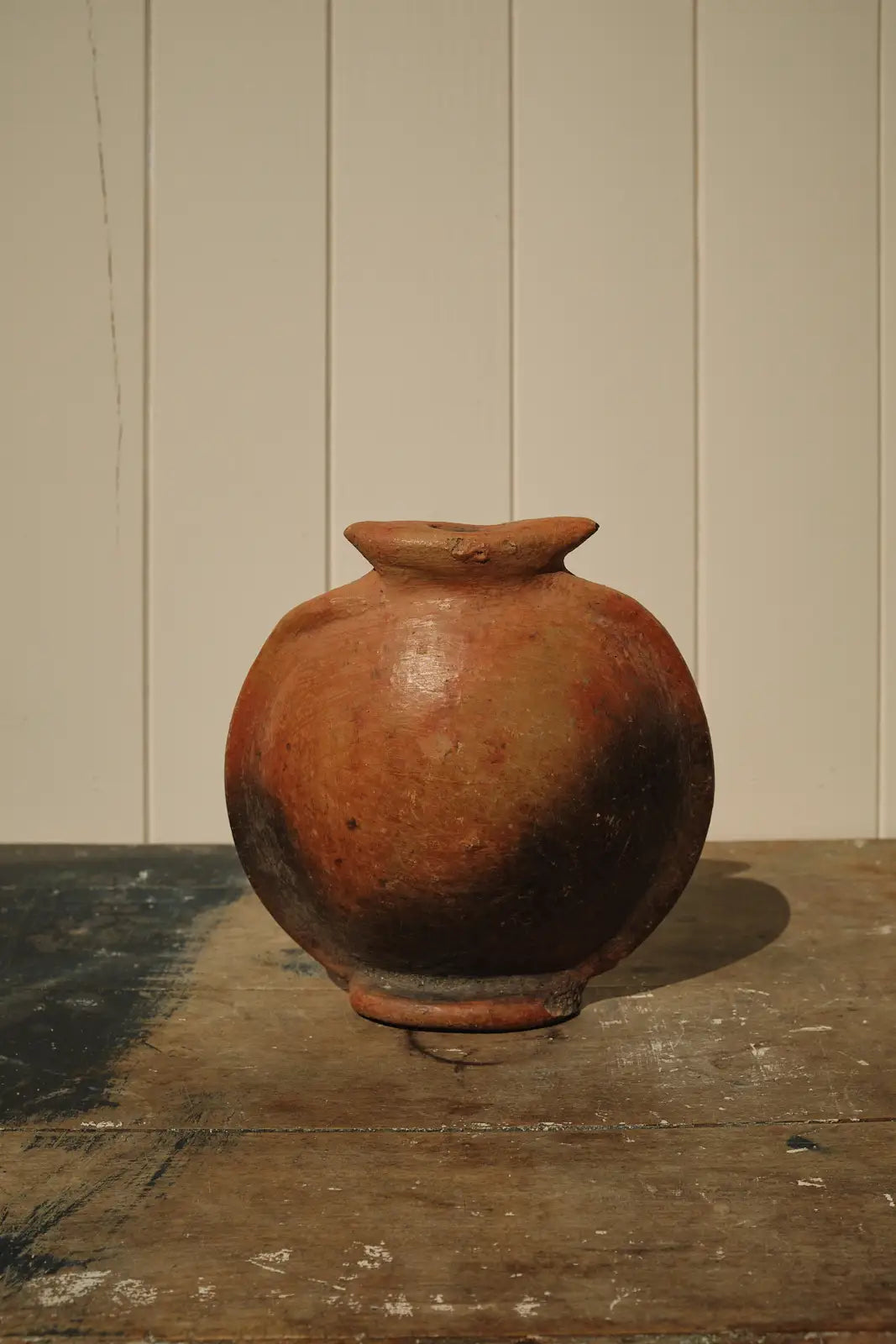 Gourde plate ancienne en terre cuite