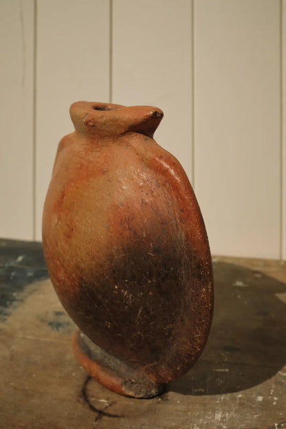Gourde plate ancienne en terre cuite