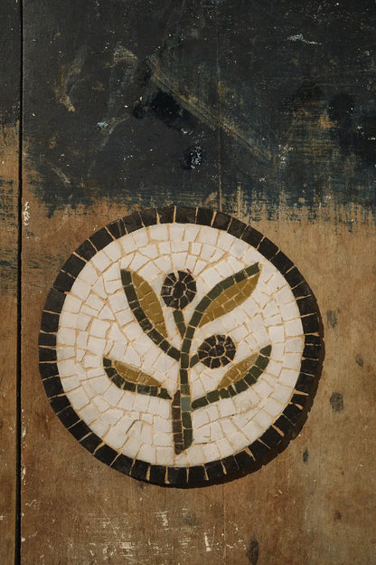 Plaque murale mosaïque fleurs