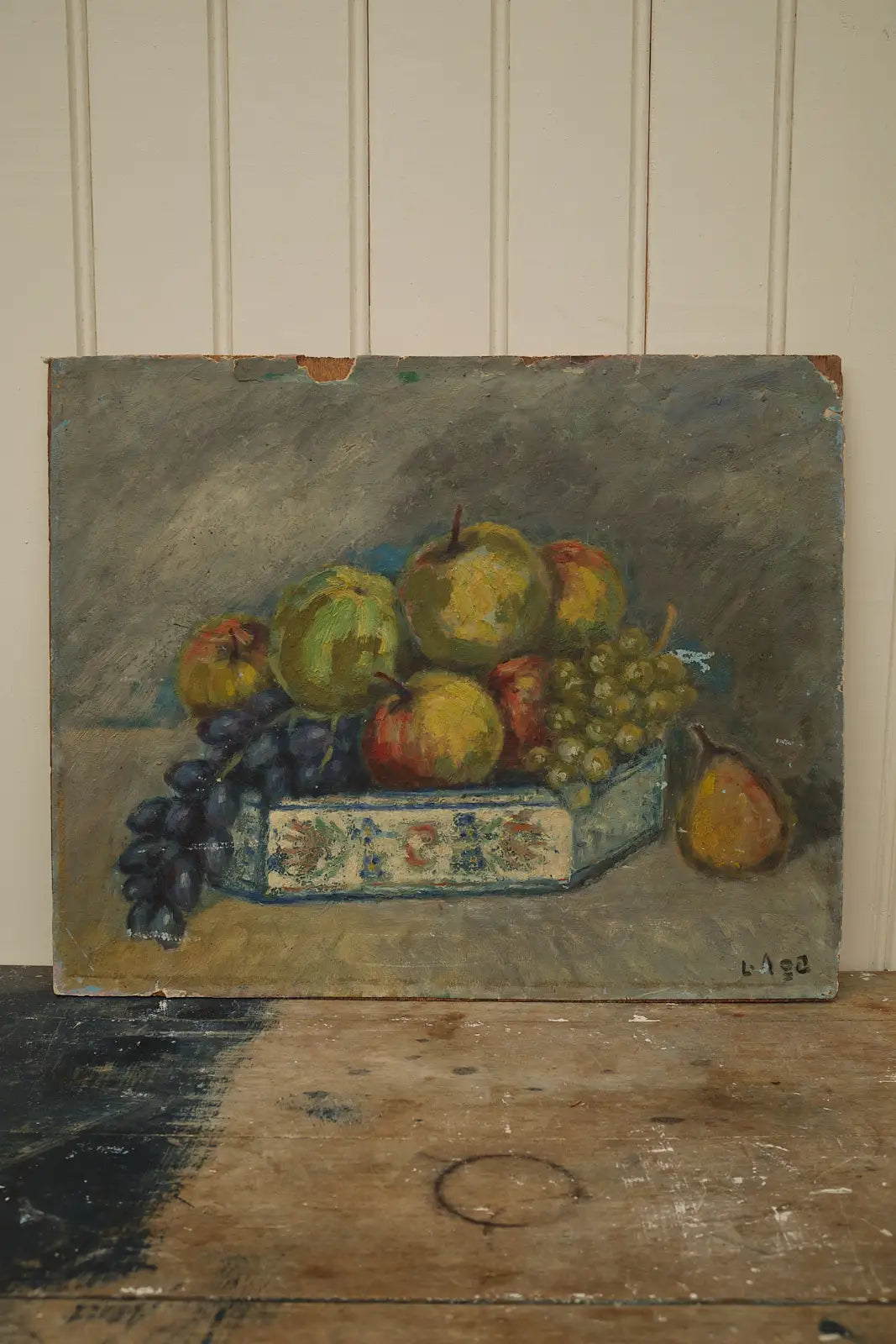 Nature morte aux fruits sur panneau