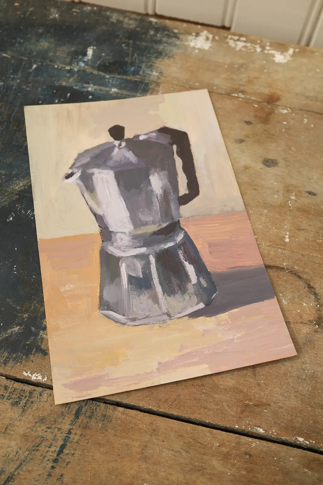 Petite peinture cafetière italienne