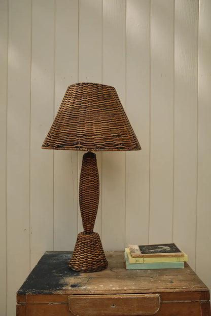 Grande lampe en osier
