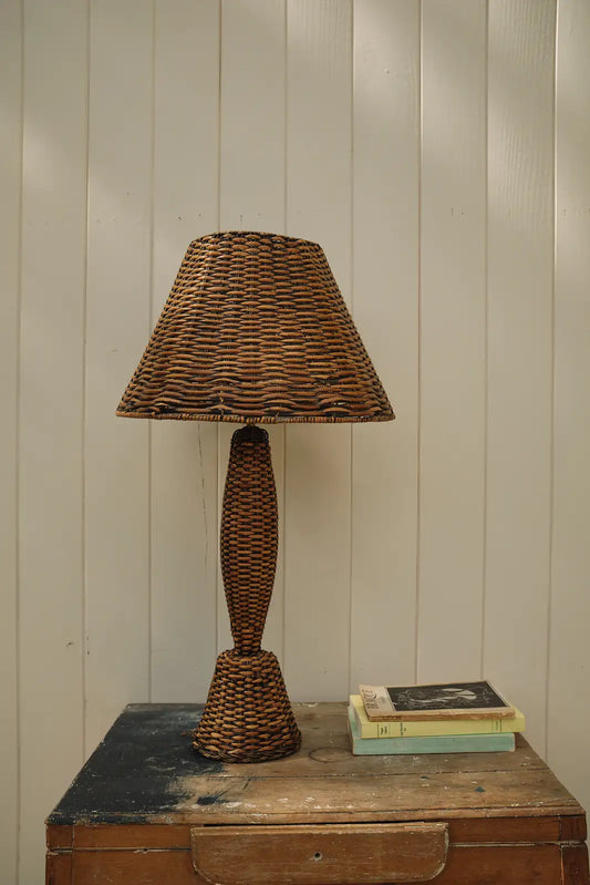 Grande lampe en osier