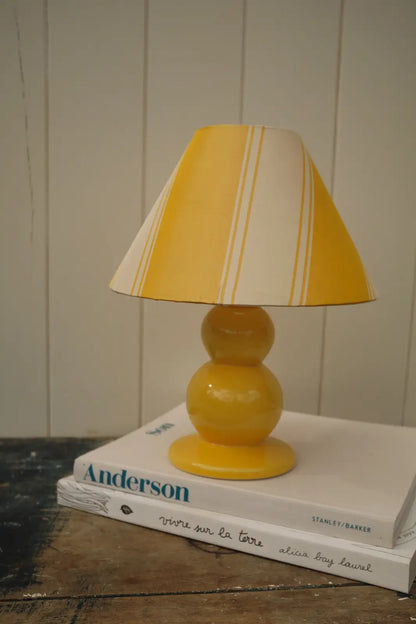 Lampe jaune pied céramique