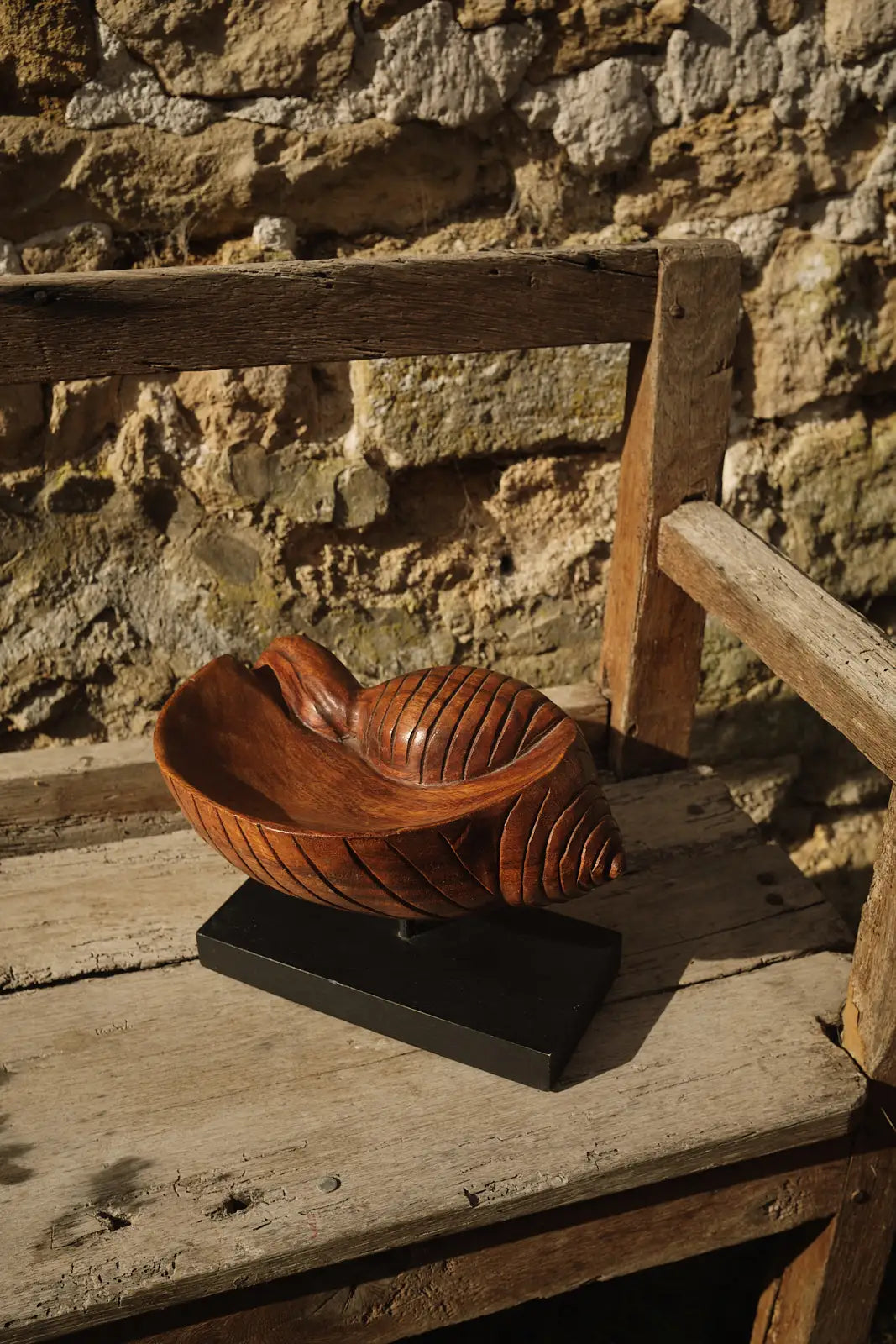 Vide poches coquillage en bois