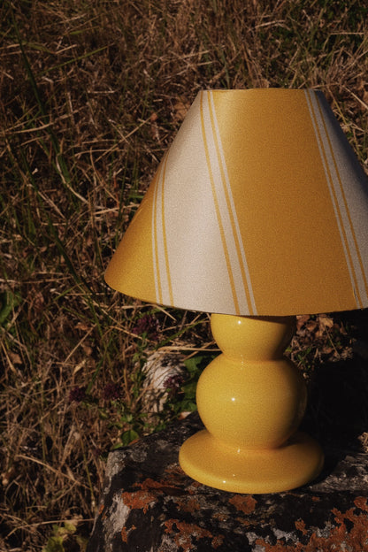 Lampe jaune pied céramique