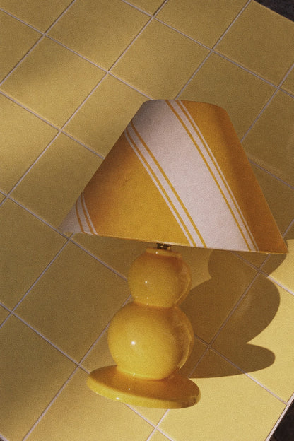 Lampe jaune pied céramique