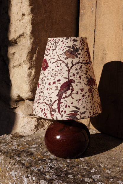 Petite lampe en céramique abat jour soie